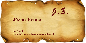 Józan Bence névjegykártya